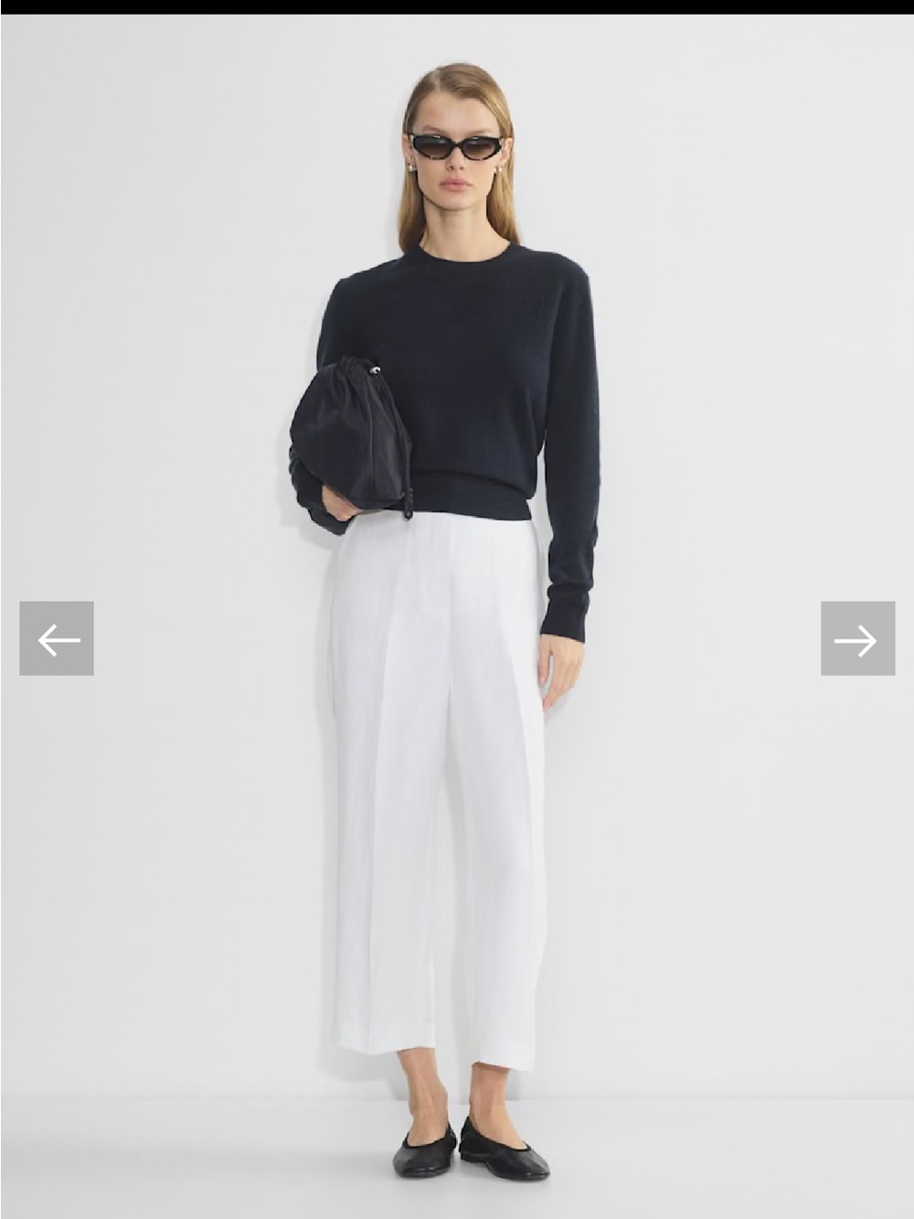 Aritzia Wide-Leg White Linen-Blend Pants